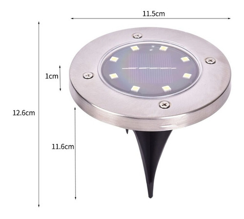 Imagen 2 de 10 de Pack 4 Estaca Solar 8 Led Lampara Jardin Exterior Automatica
