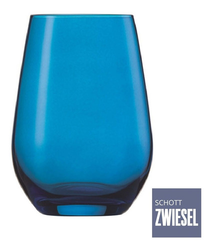 Jogo De Copos Cristal 6 Pcs Agua, Suco Azul Vina Spots 397ml