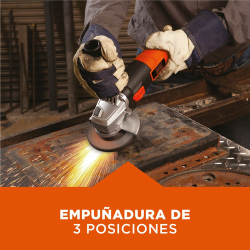 Esmeriladora 4-1/2 820w + Accesorios Black+decker G720k12 Naranja 60 Hz