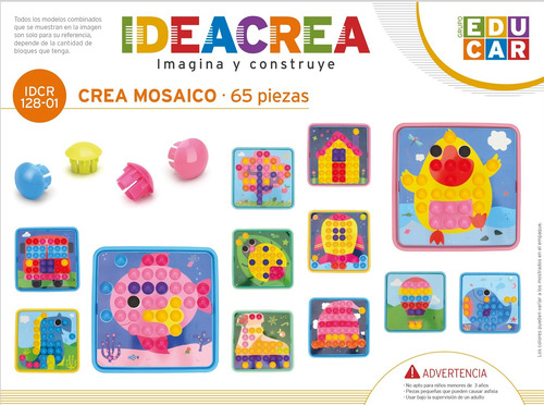 Juego De Ensamble, Construccion Plastico Crea Mosaicos 32
