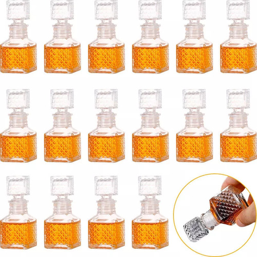 Juego 12 Licoreras Vidrio Cristal Mini Rodas 65 Ml Agua Vino