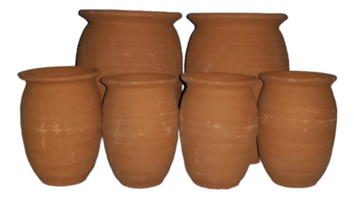 Cantaritos De Barro Cap 400 Ml Pack 6 Pzs Marrón