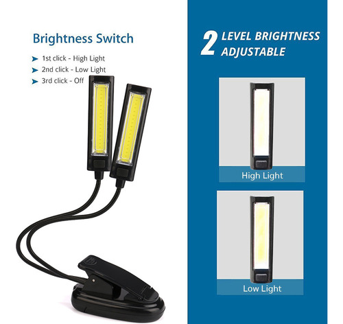 Luces Nocturnas W, Flexibles, Con Clip Usb, 2 Luces Led Cob