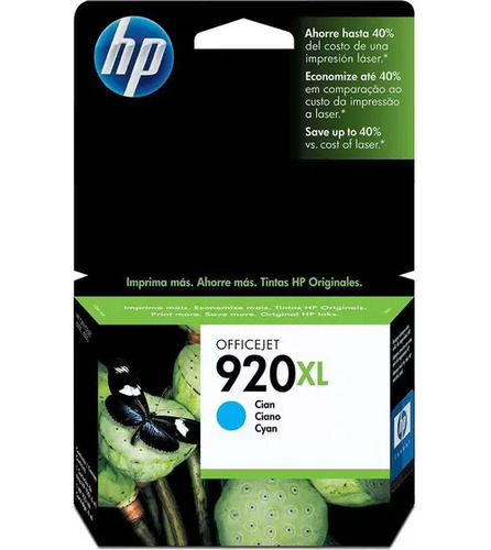 Cartucho Hp 920xl Jato De Tinta Ciano 7,5ml - Cd972al