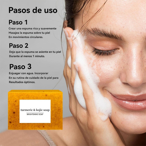 2pcs Jabón Turmeric Soap, Jabón De Ácido Kójico De Cúrcuma