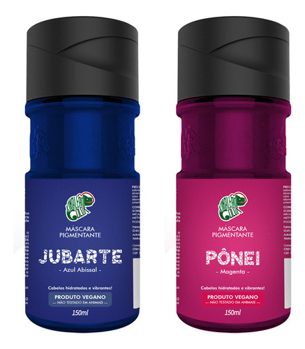  Kit Máscara Pigmentante Jubarte + Pônei 150ml Kamaleão Color Tom Magenta + Azul Abissal