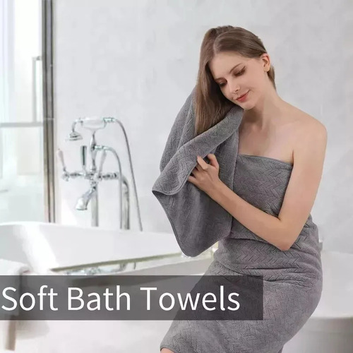 3 Toallas De Baño Absorbentes De Terciopelo Coral, 70 X 140