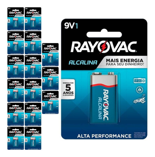 16 Baterias Alcalinas 9v Rayovac 16 Cart