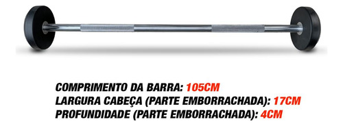 Barra Montada Reta Emborrachada - Elite 15kg Musculação