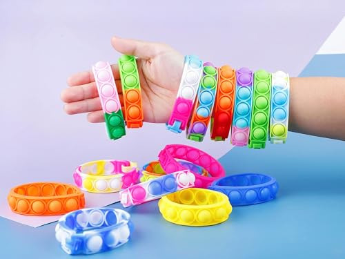 80 Pulseras Antiestrés Con Burbujas Juguetes Sensoriales Par