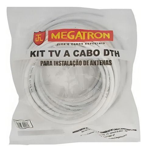 Kit de cable coaxial Megatron Rg6 67%, 15 metros