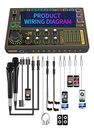 Mezclador De Audio Profesional, Tarjeta De Sonido K300 Live
