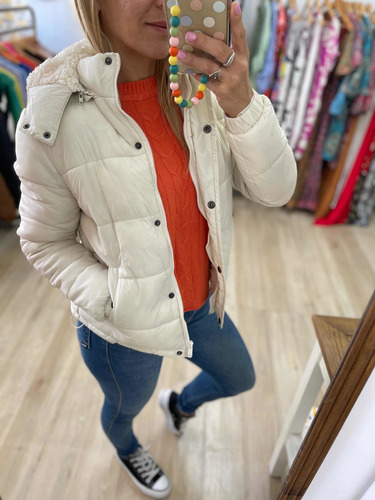Imagen 2 de 10 de Campera Puffer Forrada En Piel Corderito The Big Shop