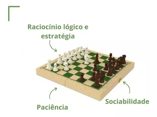 Jogo de Tabuleiro de Madeira - Xadrez - Ioiô de Pano Brinquedos Educativos