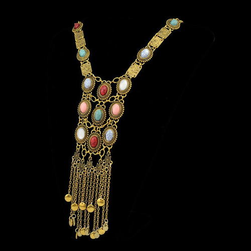 V Collar Colgante Bohemio/cadena De Oro