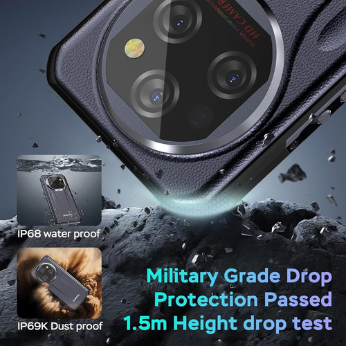 Oukitel Wp39 5g 24(6+18)+256 Gb 11000mah Teléfono Celular Inteligente Dual Sim Mtk 6100+ 6.6in Fhd+ip69k Impermeable Rugged Smartphone Face Id/64mp