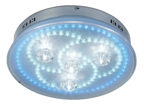 Lampara Plafon 4 Luces + Led Azul Control Remoto Motion Pal 