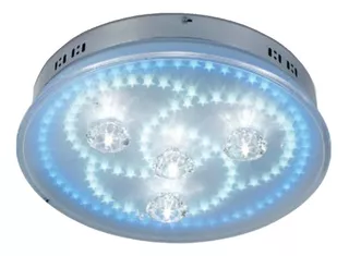 Lampara Plafon 4 Luces + Led Azul Control Remoto Motion Pal