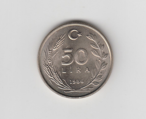Moneda Turquia 50 Liras Año 1986 Excelente