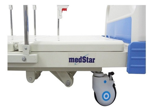 Cama Eléctrica Hospitalaria Super Low 3 Posiciones Color Blanco Con Azul