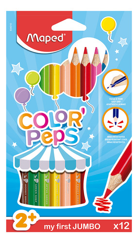 Colores Triangulares Jumbo Color Peps 12 Pzas