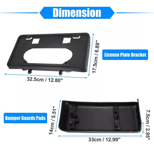 Soporte Matrícula Porta Placas Kit For Ford F-150 2009-2014
