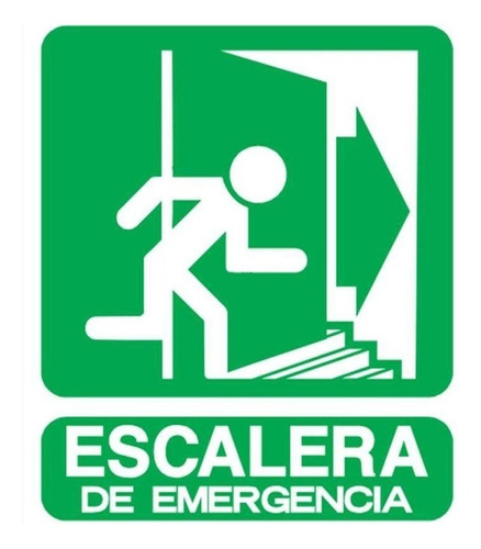 Cartel Escalera Emergencia Derecha 40x45 Cm Señalización