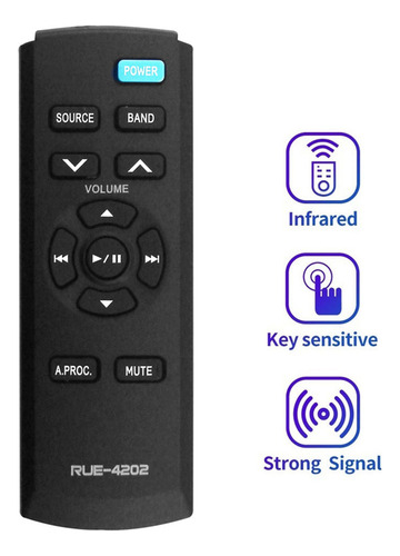 Cx 2 Controles Remotos De Substituição Rue-4202 Para Som