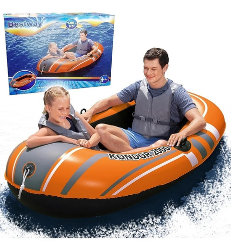 Bote Inflable Bestway 2 Personas Kondor  Balsa 196 X 114 Cm