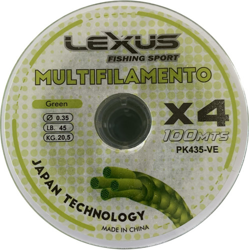 Tanza Pesca Multifilamento Lexus X4 0,35mm 20,5 Kg X 100 Mts
