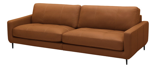 Sofá Isaac 3 Lugares 210cm Couro Conhaque