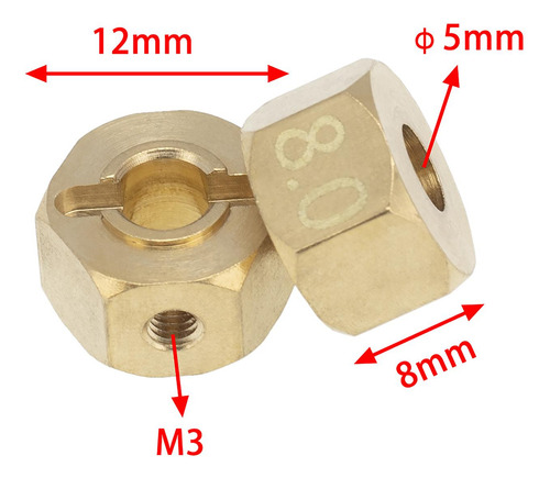 4 Piezas Adaptador De Transmisión De Bujes Hexagonales 8 Mm