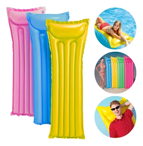 Colchão Inflável Azul Piscina Praia Summer Mor 69x1,83cm Cor Sortido