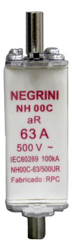 Fusivel Nh Ultra Rapido Ar 63a Negrini Nh 00c 63 500 Ur