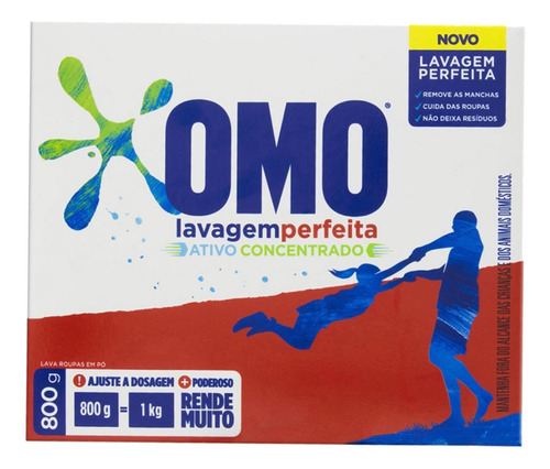 Kit Omo Lavagem Perfeita 800g 5 Unidades Máxima Limpeza