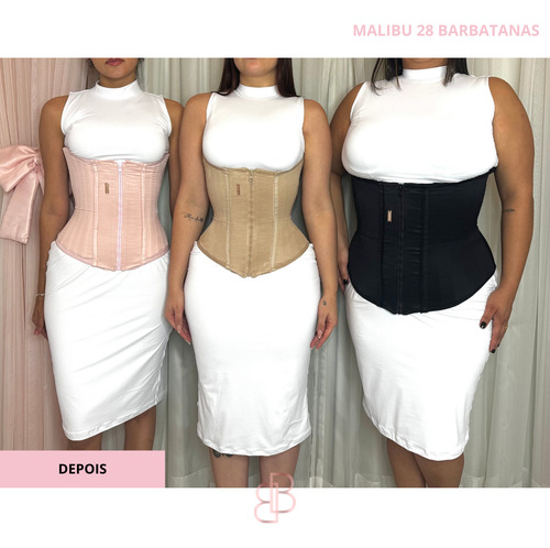 Cinta Modeladora Malibu 28 Barbatanas De Aço 2 Flats De Aço