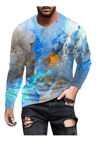 Camiseta De Manga Larga G Tops, Casual, Para Hombre, Nueva M