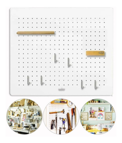 Imagen 2 de 10 de Organizador De Pared Base Madera Börd Con Accesorios 50x58,5