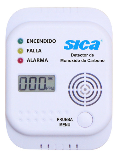 Detector Monoxido De Carbono Con Display Alarma Sonora Sica