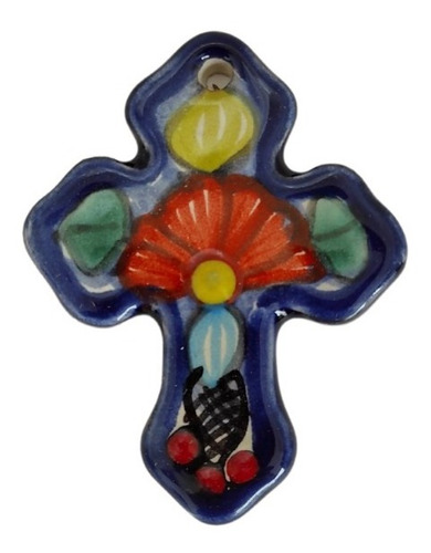 Cruces Mini De 5cm Hechas De Talavera Originales 2 Piezas