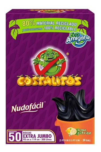 Bolsas Para Basura Costalitos Bio Extra Jumbo 50 Pzas