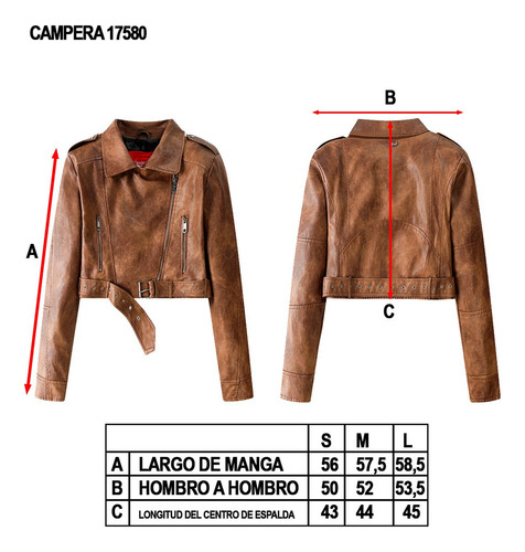 Campera Cuero Moto Biker Mujer Rockera Eco Motera Rocker