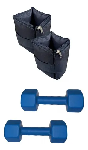 Kit Tobilleras 1k Par + Mancuernas 1k Par Funcional