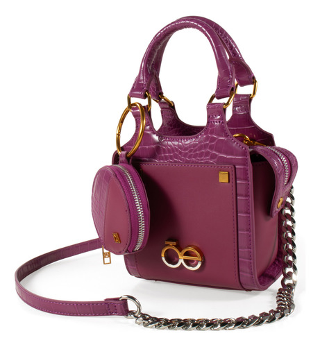 Bolsa Satchel Cloe Para Mujer Mini Con Monedero Color Fucsia