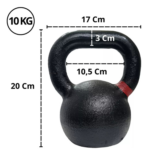 Pesa Rusa Fundicion Kit 8 10 Y 12 Kg Kettlebell Cross Color Negro
