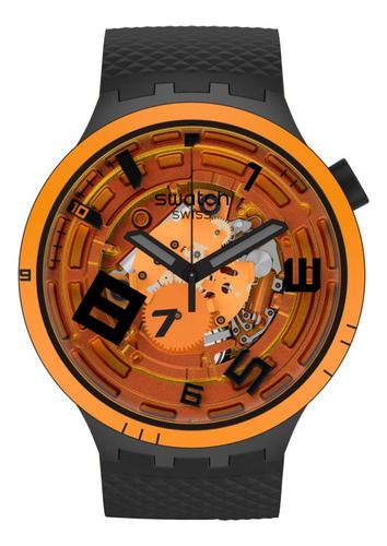 Reloj Swatch Oops! Sb01b127 Correa Negro Bisel Transparente