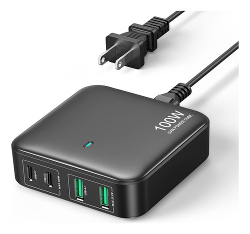 Cargador Usb C, Estacin De Carga Usb C Gan Iii De 100 W, 4 P