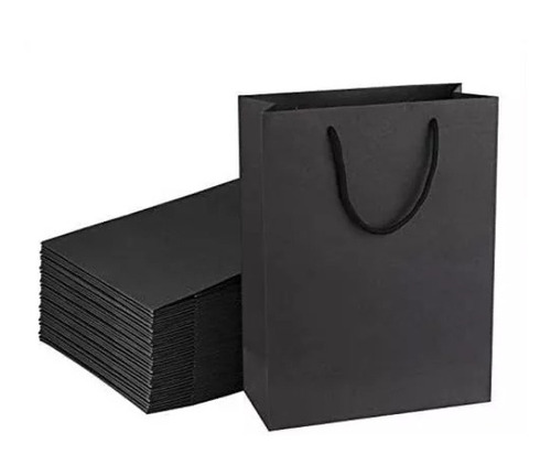 Pack 24 Bolsas Papel Kraft Negras  Mini / Medida 15×20×6