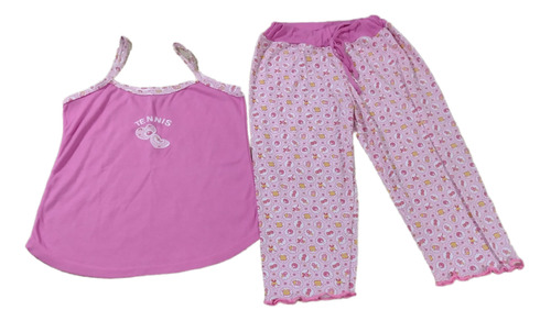 Pijama Mujer Algodón Pesquero Camisa Manga Tira S