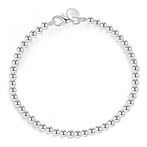 Pulsera Cuentas Esferas Plata 925 Zircón Aaa / Canale Donna 